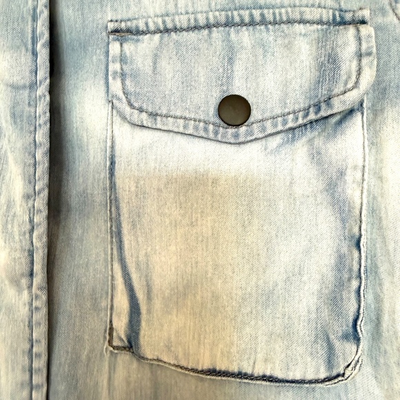 Pistola Chambray Blue Tencel & Cotton Utility Bomber Cargo Womans Jacket Size S - Picture 5 of 17